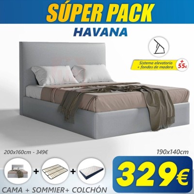 Super Pack Cama Havana + Colchão Back Ortopédico
