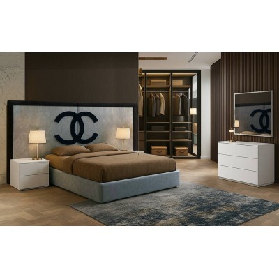 Cama de Casal Clock & Clock (Cabeceira Longa) + Colchão Opc.