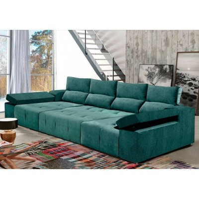 Sofá 2L con Chaise Doble Jupiter (340x160cm) con OFERTA Smart TV 32'' Grunkel