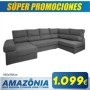 Sofá Esquina c/ Chaise Long y Cama Amazônia (345x160cm)