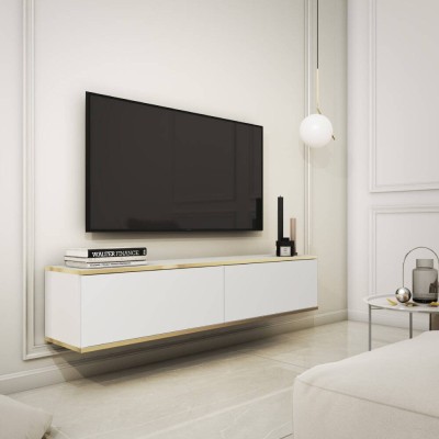 Base Tv Suspensa + 2 Portas Oro