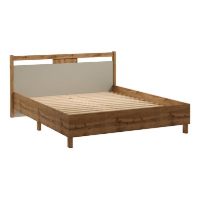 Pack Cama Indygo + Colchão Doctor Back Ortopédico (200x160cm) (Bege/Dab Wotan)