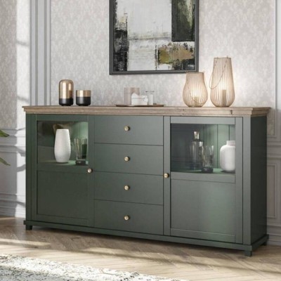 Aparador 2 Puertas + 4 Cajones Evora (c/ Luz LED)