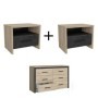 Pack Colorado 2 Mesitas de Noche + Cómoda