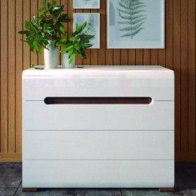 Cómoda 4 Cajones Azteca (Blanco/Wengue) Cómoda 4 Cajones Azteca (Blanco/Wengue)