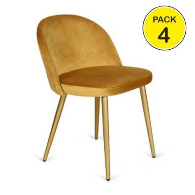 Pack de 4 sillas Zaragoza (Terciopelo dorado)