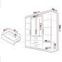 Armario Bali con 4 Puertas Batientes y 3 Cajones