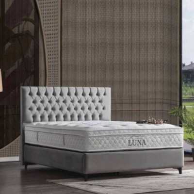 Cama de Casal Capitoné New + Estrado, Sistema Elevatório e Fundos + Colchão Opc.