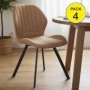 Pack de 4 Sillas de Salón Delaware (Marrón Canela)