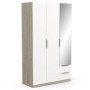 Armario 3 Puertas de abrir con Espejo + 2 Cajones Ghost