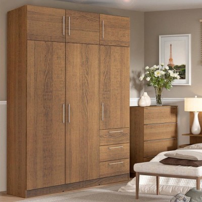 Armario 6 Puertas Batientes + 3 Cajones Teckno