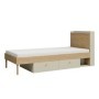 Cama Yuki + Colchón Doctor Back Ortopédico 200x90cm (Beige Gris/Oak Aceitado)