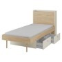 Cama Yuki + Colchón Doctor Back Ortopédico 200x90cm (Beige Gris/Oak Aceitado)