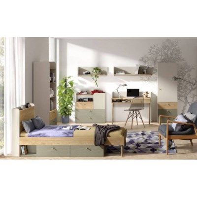 Dormitorio Completo Yuki + Colchón Doctor Back Ortopédico (200x90cm) 1