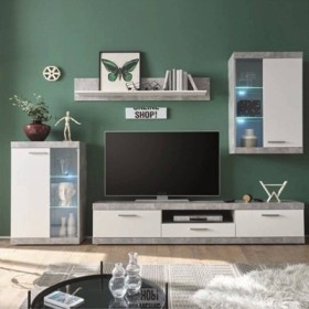 Estantería Completa Catlin Concrete/Blanco