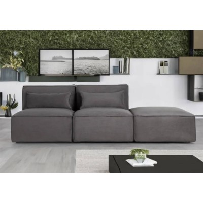 Sofá Modular 2L sin Brazos + Puff Reversible Luxury 05 (210x170cm)