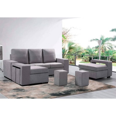 Sofá 1 Plaza con Doble Chaise Long Mike (230x150cm)