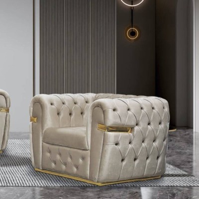 Sillón Chicago Capitoné y Oro