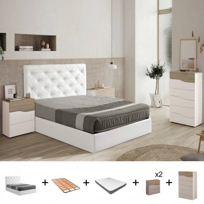 Pack Dormitorio Completo Cannes c/ Sinfonier + Somier + Colchón Premium 17HR (190x150cm)