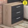 Pack 2 Mesitas de Noche + Cómoda de 4 Cajones (Cambria/Grafito)
