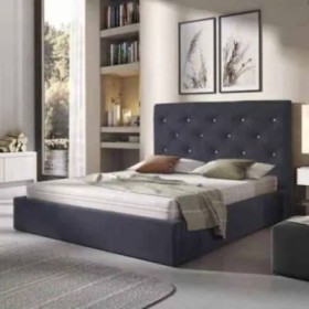 Cama De Casal Estofada Cinderela c/ Swarovski + Colchon Opc.