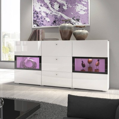 Aparador 2 Puertas + 3 Cajones Baros (c/ Luz LED)