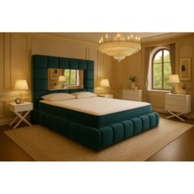 Cama Anabela c/ Espelho (c/Estrado, Sistema Elev. e Fundos Incluídos) + Colchão Opc.
