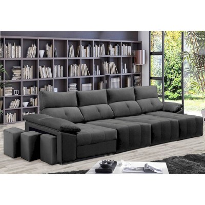 Sofá 3L + Chaise Long c/ Cama King Prime (375x160cm)