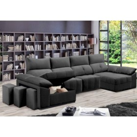 Sofá 2L Doble Chaise c/ Cama King Prime (385x160cm)