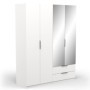 Armario 4 Puertas de abrir con Espejo + 2 Cajones Ghost