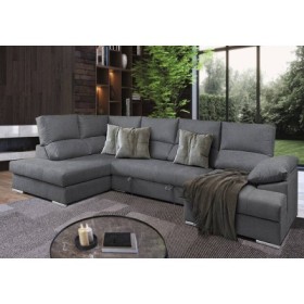 Sofá Riconera con Chaise Long y Cama Afrodite (150x350x200cm)