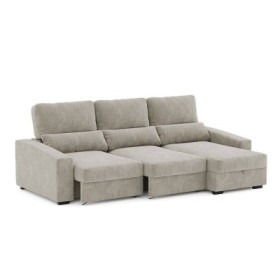 Sofá 2 Plazas + Chaise Long Reversible con Cama Baú Oslo (270x158cm)