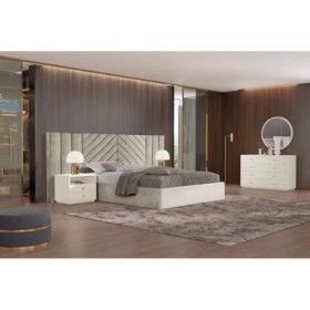 Pack cama tapizada de matrimonio Jenifer + Colchón Opc.