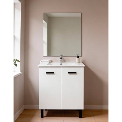 Móvel de Casa de Banho Completo Luque c/ Torneira, Lavatório e Espelho (91x60x42,5cm)