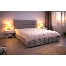 Cama Estofada Tommy c/ Estrado, Sistema Elevatório Inc + Colchão Opc.