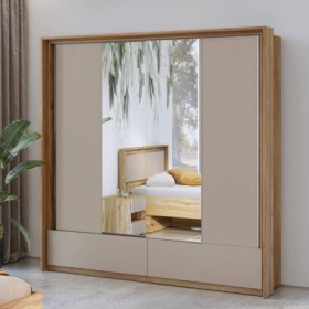 Armario 2 Puertas Correderas c/ Espejo Impressio (209cm)