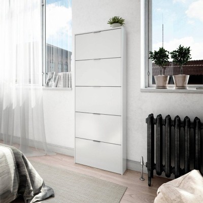 Zapatero 5 Puertas Blanco Brillo (15 pares)