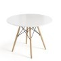 Conjunto Mesa de Comedor Dinamarca Redonda Blanca + 4 Sillas Dinamarca Blancas