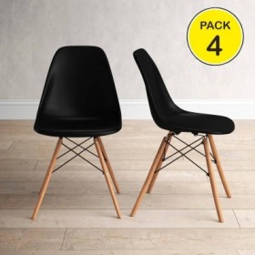 Pack de 4 Sillas Dinamarca (Negro)