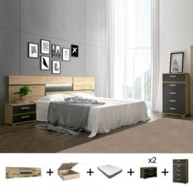 Pack Dormitorio Completo Priego c/ Canapé + Colchón Premium 17HR (190x150cm)