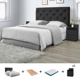 Pack Dormitorio Completo Orlando/Malwa M1 + Somier + Colchón Premium 17HR (195x150cm)