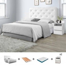 Pack Dormitorio Completo Orlando/Malwa M1 + Somier + Colchón Premium 17HR (190x140cm)