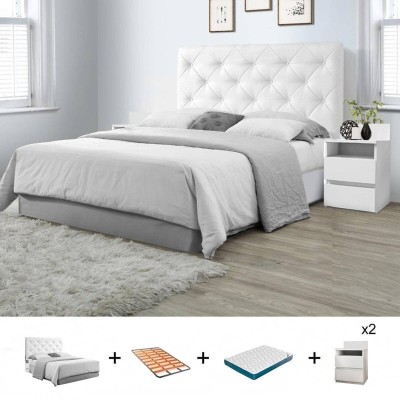 Pack Dormitorio Completo Orlando/Malwa M1 + Somier + Colchón Premium 17HR (190x140cm)