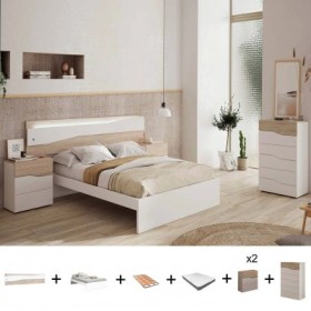 Pack Dormitorio Completo Cannes c/ Sinfonier + Somier + Colchón Premium 17HR (190x150cm)