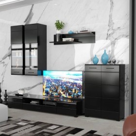 Estantería Completa Artic Negro/Negro Brillo