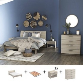 Pack Dormitorio Completo Pricy con Cómoda + Somier (200x140cm)