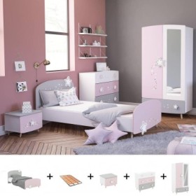Pack Dormitorio Completo Etoiles con Armario + Somier (190x90cm)