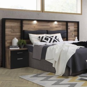 Pack Cabecero + 2 Mesitas de Noche Clair (c/ Luz LED)