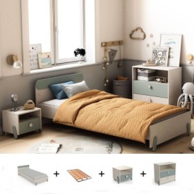 Pack Dormitorio Completo Ilian con Cómoda + Somier (200x90cm)