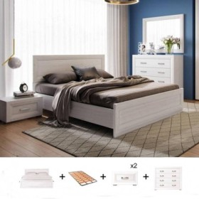 Pack Dormitorio Completo Marcus c/ Cómoda + Somier (200x160cm)